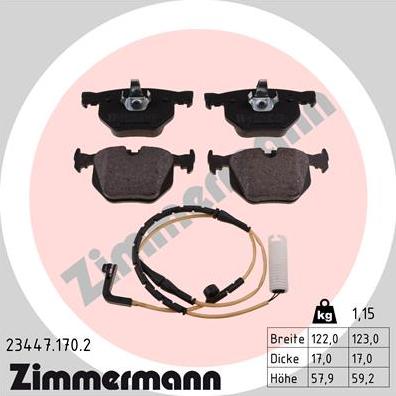 Zimmermann 23447.170.2 - Brake Pad Set, disc brake autospares.lv