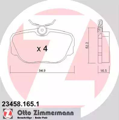 Zimmermann 23458.165.1 - Brake Pad Set, disc brake autospares.lv