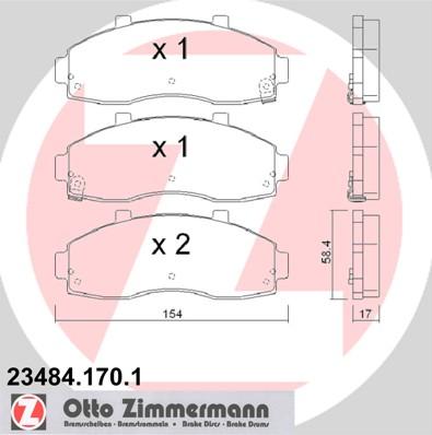 Zimmermann 23484.170.1 - Brake Pad Set, disc brake autospares.lv