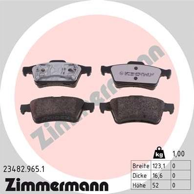 Zimmermann 23482.965.1 - Brake Pad Set, disc brake autospares.lv