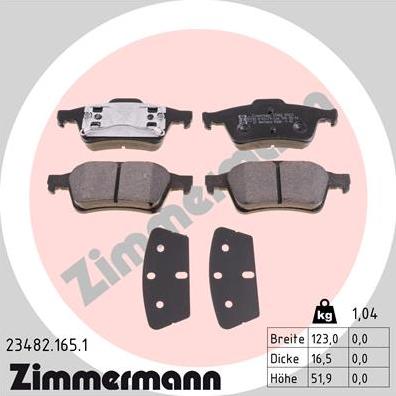 Zimmermann 23482.165.1 - Brake Pad Set, disc brake autospares.lv