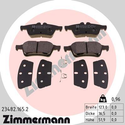 Zimmermann 23482.165.2 - Brake Pad Set, disc brake autospares.lv