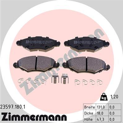 Zimmermann 23597.180.1 - Brake Pad Set, disc brake autospares.lv