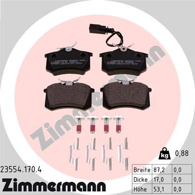 Zimmermann 23554.170.4 - Brake Pad Set, disc brake autospares.lv