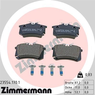 Zimmermann 23554.170.1 - Brake Pad Set, disc brake autospares.lv