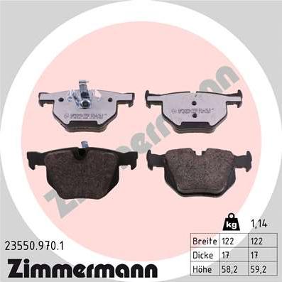 Zimmermann 23550.970.1 - Brake Pad Set, disc brake autospares.lv
