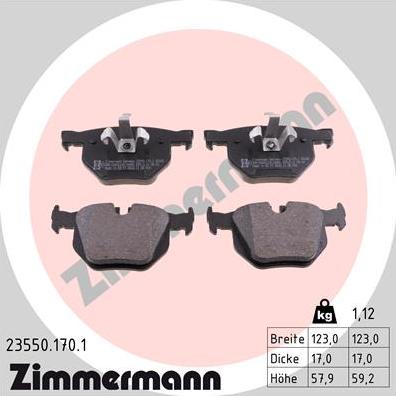 Zimmermann 23550.170.1 - Brake Pad Set, disc brake autospares.lv