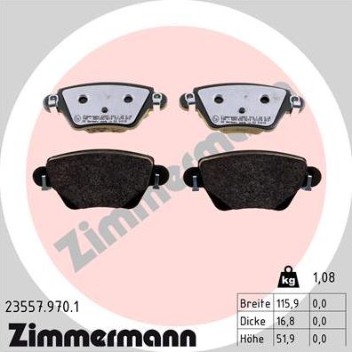 Zimmermann 23557.970.1 - Brake Pad Set, disc brake autospares.lv