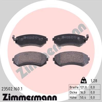 Zimmermann 23502.160.1 - Brake Pad Set, disc brake autospares.lv