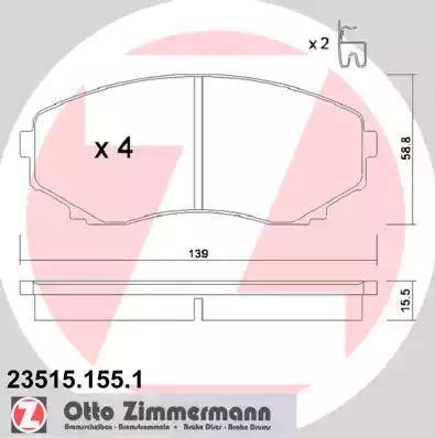 Zimmermann 23515.155.1 - Brake Pad Set, disc brake autospares.lv