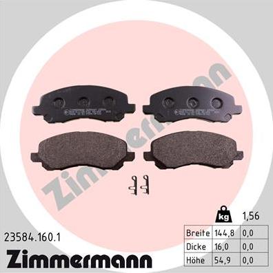 Zimmermann 23584.160.1 - Brake Pad Set, disc brake autospares.lv