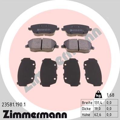Zimmermann 23581.190.1 - Brake Pad Set, disc brake autospares.lv