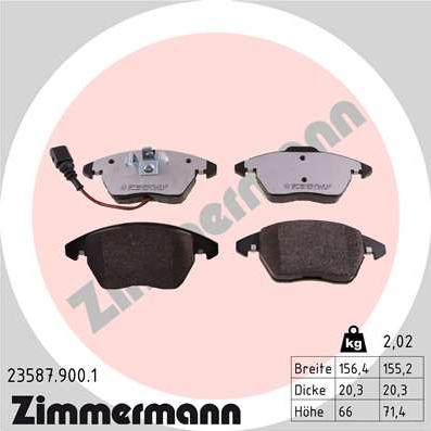 Zimmermann 23587.900.1 - Brake Pad Set, disc brake autospares.lv