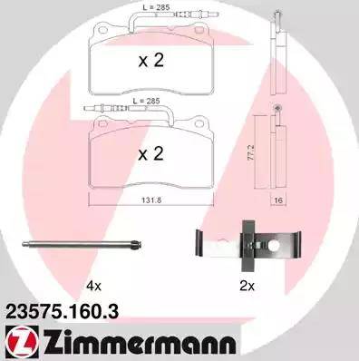 Zimmermann 23575.160.3 - Brake Pad Set, disc brake autospares.lv