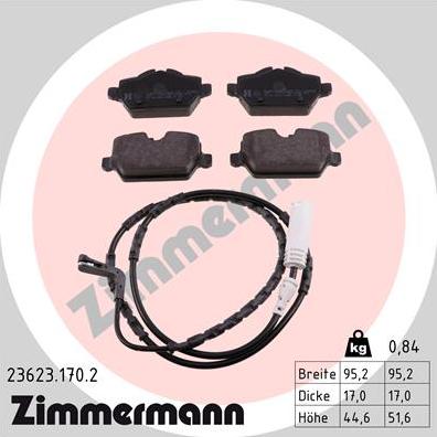 Zimmermann 23623.170.2 - Brake Pad Set, disc brake autospares.lv