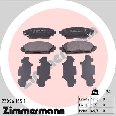 Zimmermann 23096.165.1 - Brake Pad Set, disc brake autospares.lv