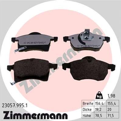 Zimmermann 23057.995.1 - Brake Pad Set, disc brake autospares.lv