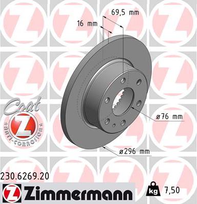 Zimmermann 230.6269.20 - Brake Disc autospares.lv