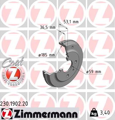 Zimmermann 230.1902.20 - Brake Drum autospares.lv