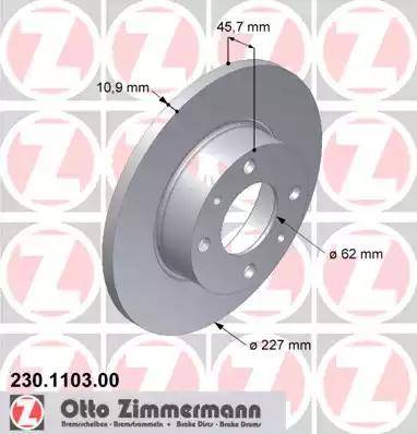 Zimmermann 230.1103.00 - Brake Disc autospares.lv