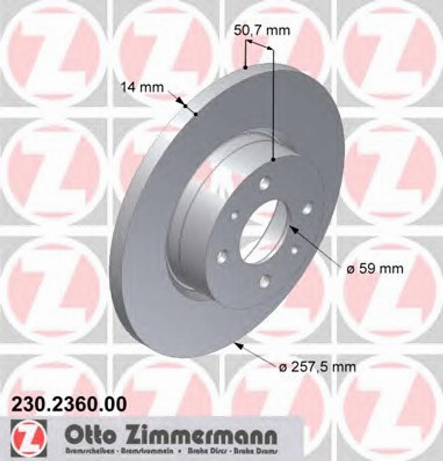 Zimmermann 230236000 - Brake Disc autospares.lv