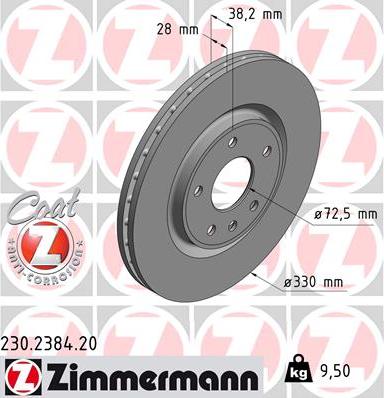 Zimmermann 230.2384.20 - Brake Disc autospares.lv