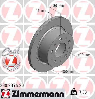 Zimmermann 230.2376.20 - Brake Disc autospares.lv