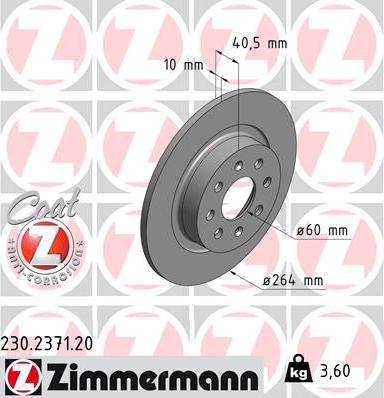 Zimmermann 230.2371.20 - Brake Disc autospares.lv