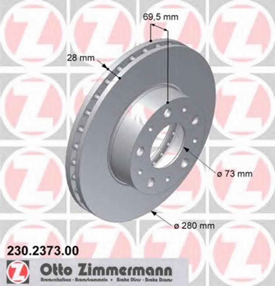 Zimmermann 230.2373.00 - Brake Disc autospares.lv