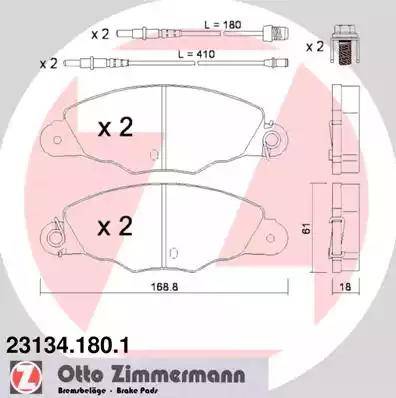 Zimmermann 23134.180.1 - Brake Pad Set, disc brake autospares.lv