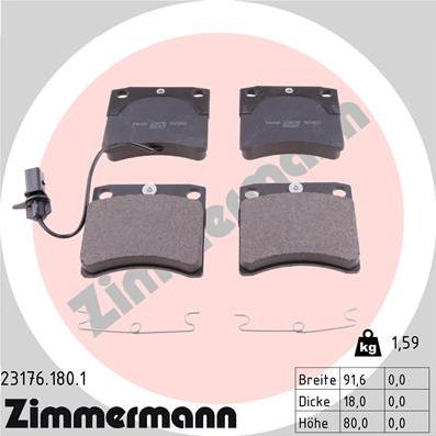 Zimmermann 23176.180.1 - Brake Pad Set, disc brake autospares.lv