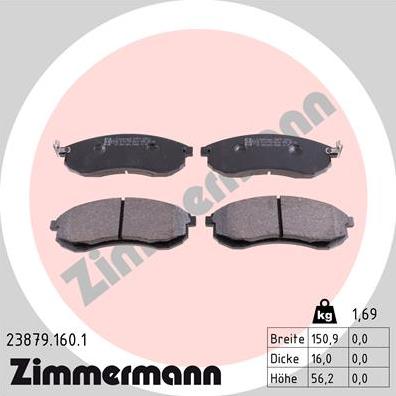 Zimmermann 23879.160.1 - Brake Pad Set, disc brake autospares.lv