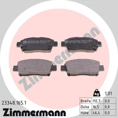 Zimmermann 23348.165.1 - Brake Pad Set, disc brake autospares.lv