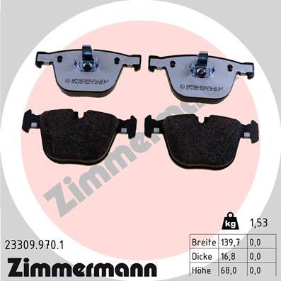 Zimmermann 23309.970.1 - Brake Pad Set, disc brake autospares.lv