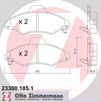 Zimmermann 23300.185.1 - Brake Pad Set, disc brake autospares.lv