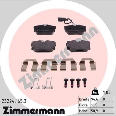 Zimmermann 23224.165.3 - Brake Pad Set, disc brake autospares.lv