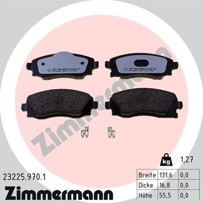 Zimmermann 23225.970.1 - Brake Pad Set, disc brake autospares.lv