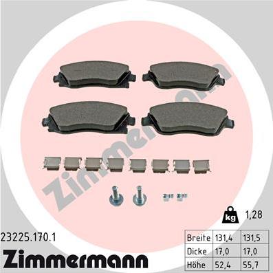 Zimmermann 23225.170.1 - Brake Pad Set, disc brake autospares.lv
