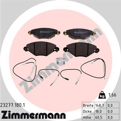 Zimmermann 23277.180.1 - Brake Pad Set, disc brake autospares.lv