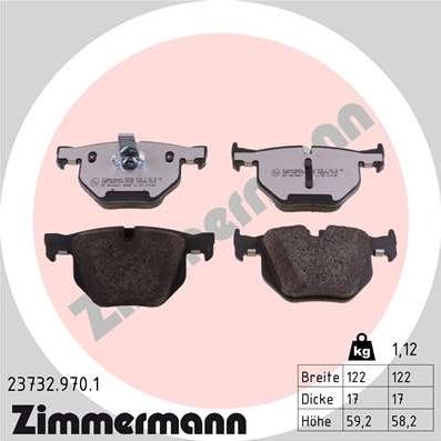 Zimmermann 23732.970.1 - Brake Pad Set, disc brake autospares.lv