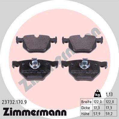 Zimmermann 23732.170.9 - Brake Pad Set, disc brake autospares.lv