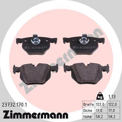 Zimmermann 23732.170.1 - Brake Pad Set, disc brake autospares.lv