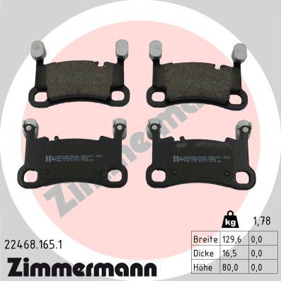 Zimmermann 22468.165.1 - Brake Pad Set, disc brake autospares.lv