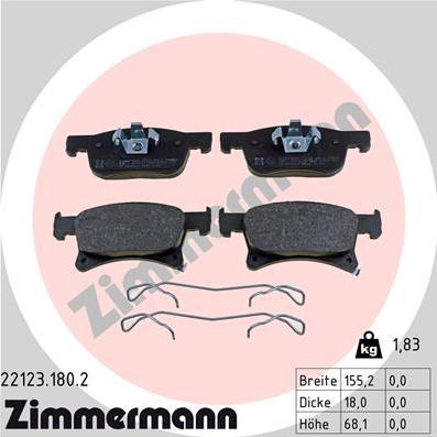 Zimmermann 22123.180.2 - Brake Pad Set, disc brake autospares.lv