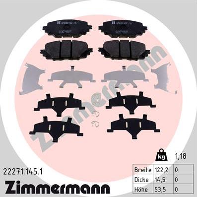 Zimmermann 22271.145.1 - Brake Pad Set, disc brake autospares.lv