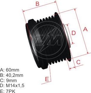 ZM ZM 96.005.34 - Pulley, alternator, freewheel clutch autospares.lv