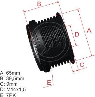 ZM ZM 96.005.35 - Pulley, alternator, freewheel clutch autospares.lv