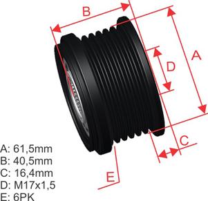 ZM ZM 96.005.26 - Pulley, alternator, freewheel clutch autospares.lv