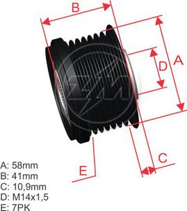 ZM ZM 96.005.23 - Pulley, alternator, freewheel clutch autospares.lv