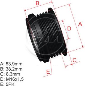 ZM ZM 96.000.46 - Pulley, alternator, freewheel clutch autospares.lv